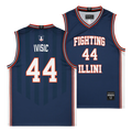 Illinois Fighting Illini NIL Basketball Jersey Navy Youth #44 Ivisic