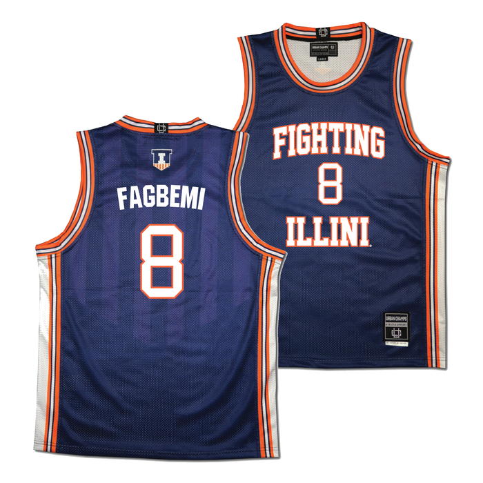 Illinois Fighting Illini NIL Basketball Jersey Navy Youth #8 Fagbemi
