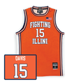 Illinois Fighting Illini NIL Basketball Jersey Youth #15 Jake Davis