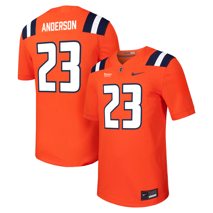 Illinois Fighting Illini Nike NIL Football Jersey Orange