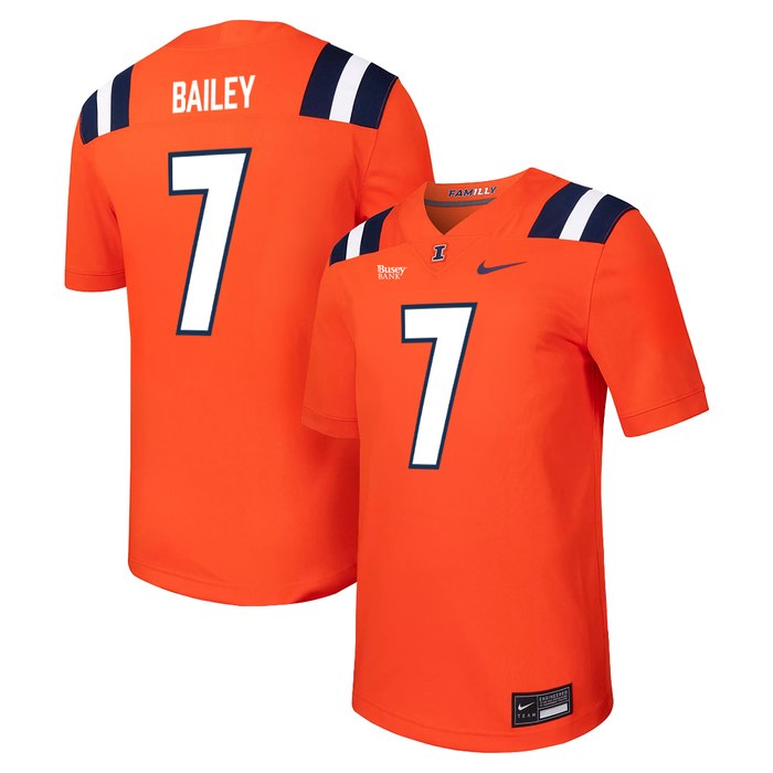 Illinois Fighting Illini Nike NIL Football Jersey Orange