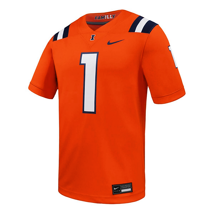 Illinois Fighting Illini Nike On-Field Football Jersey – Orange #1