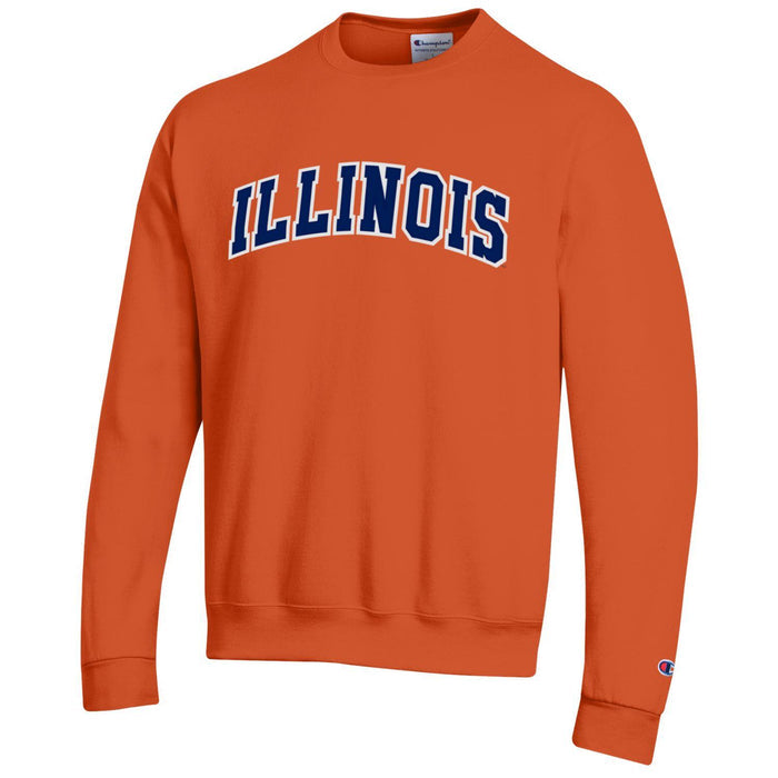 Illinois Fighting Illini Orange Champion Twill Powerblend Crewneck Sweatshirt