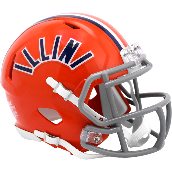 Illinois Fighting Illini Orange Mini Replica Football Helmet- Retro Style