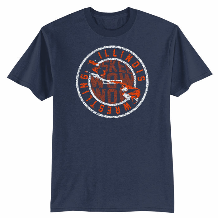 Illinois Fighting Illini Oskee Wow Wow Wrestling Tee