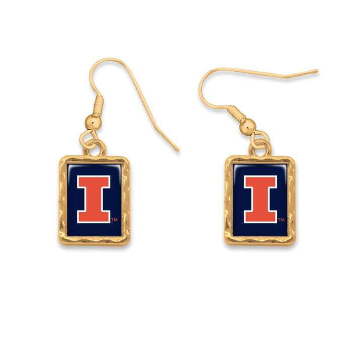 Illinois Fighting Illini Rectangular Earrings
