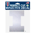 Illinois Fighting Illini Reflective Silver Block I Decal