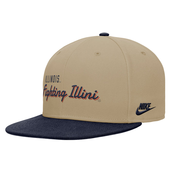 Illinois Fighting Illini Script Nike Pro Flatbill Snapback