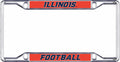Illinois Fighting Illini Silver Football License Plate Frame