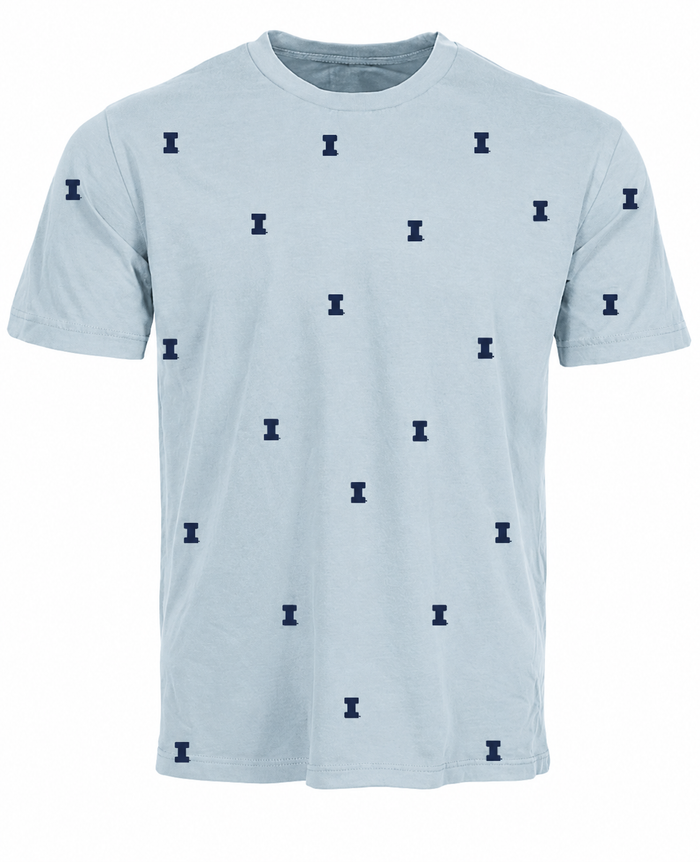 Illinois Fighting Illini Sky Blue Toddler All-Over Block I Tee