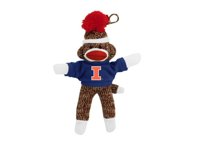 Illinois Fighting Illini Sock Monkey Keychain