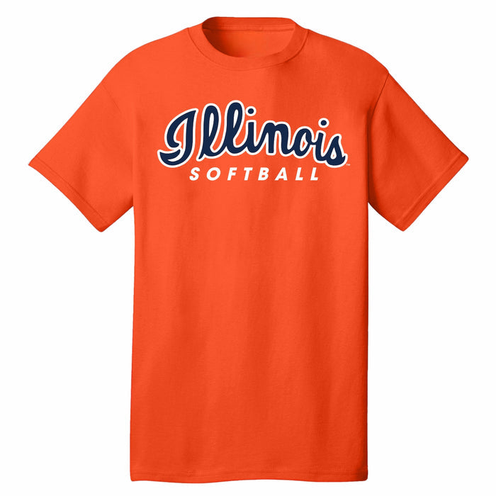 Illinois Fighting Illini Softball T-Shirt Orange Script