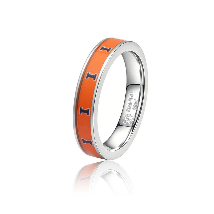 Illinois Fighting Illini Stainless Steel Ring