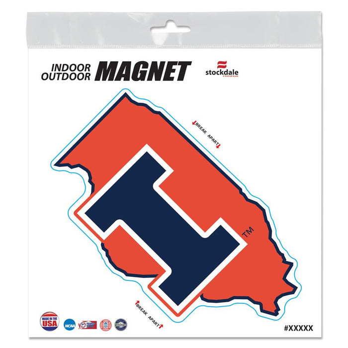 Illinois Fighting Illini State Outdoor Magnet