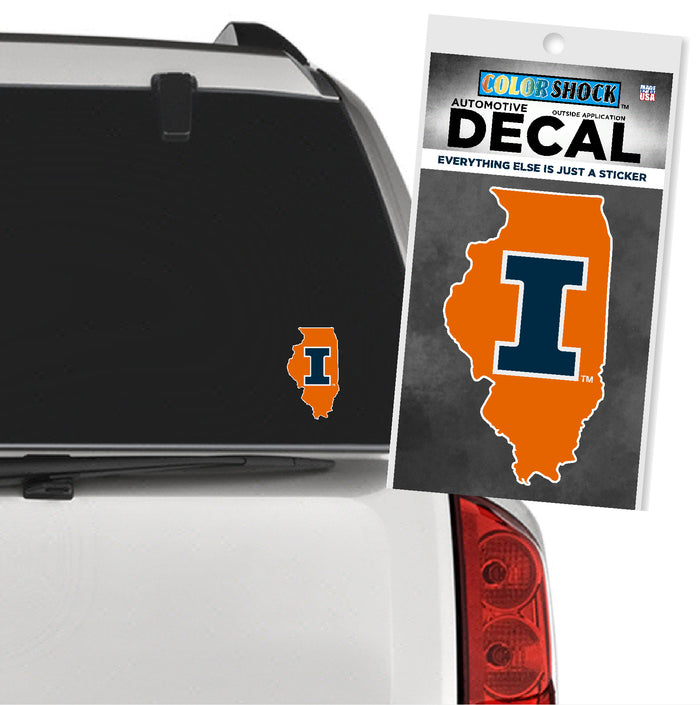 Illinois Fighting Illini State Shape Decal