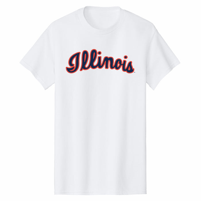 Illinois Fighting Illini T-Shirt White Script