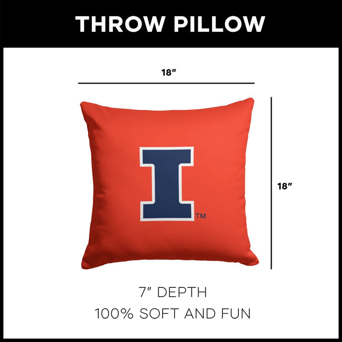 Illinois Fighting Illini Throw Pillow
