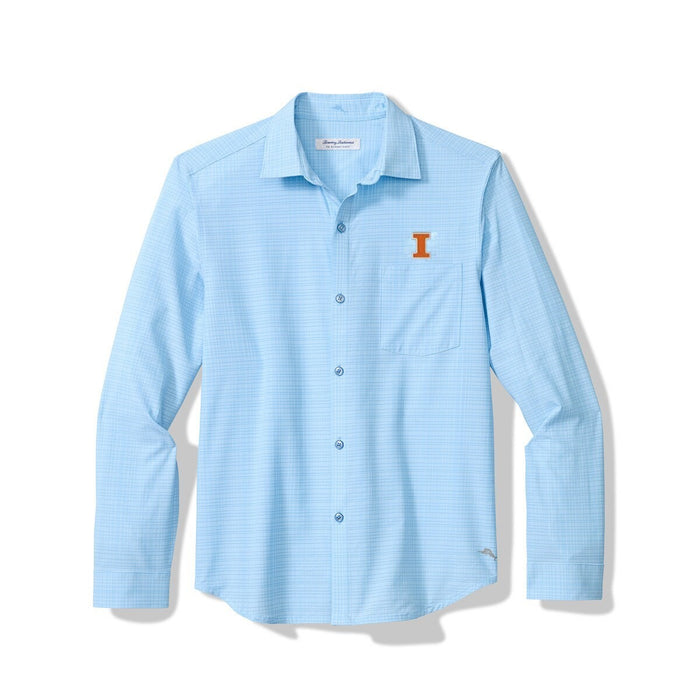 Illinois Fighting Illini Tommy Bahama Tidal Check Button-Up – Metro Blue