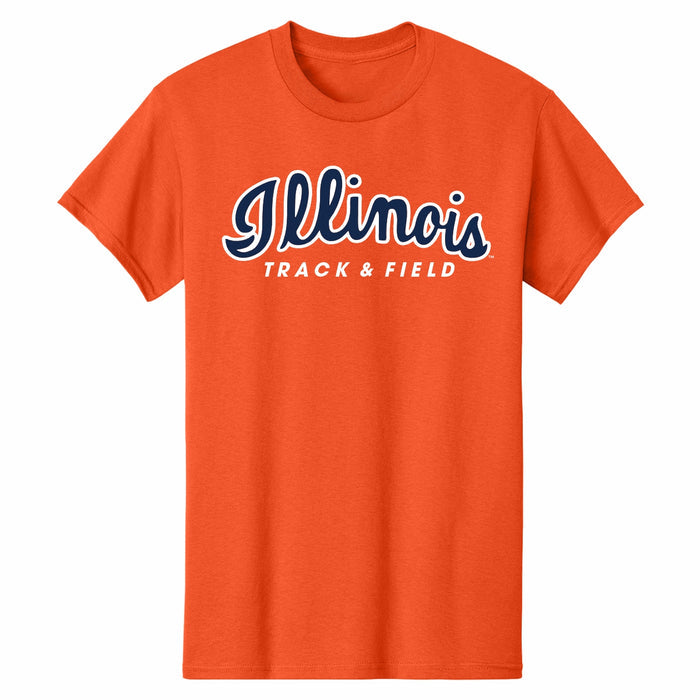 Illinois Fighting Illini Track & Field T-Shirt Orange Script