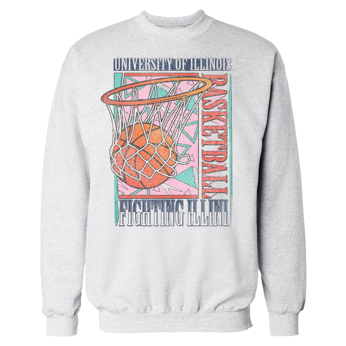 Illinois Fighting Illini Vintage 90s Basketball Crewneck Sweatshirt