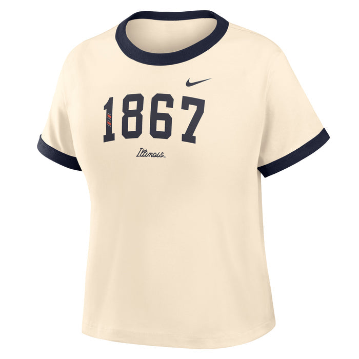 Illinois Fighting Illini Women's 1867 Ringer Tee