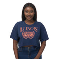 Illinois Fighting Illini Women's Boxy Crop Tee with Memorial Stadium Graphic