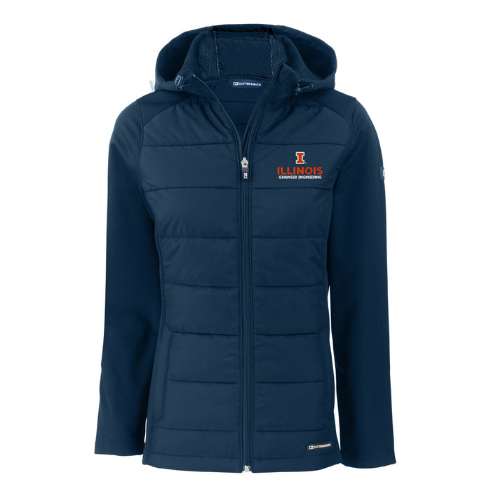 Illinois Fighting Illini Women's Evoke Hybrid Hooded Jacket Grainger