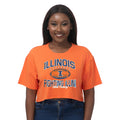 Illinois Fighting Illini Women's Football Boxy Crop Tee