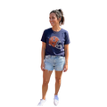 Illinois Fighting Illini Women's Helmet Rhinestone Short Sleeve Tee