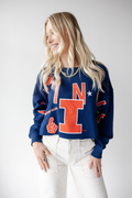 Illinois Fighting Illini Women's Patched up Crop Crew