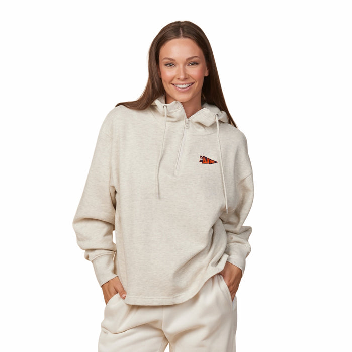 Illinois Fighting Illini Women's Pennant Quarter-Zip Hoodie