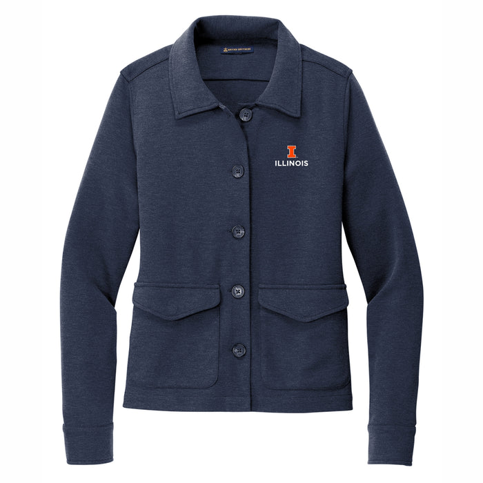 Illinois Fighting Illini Womens Plus Size Button Jacket
