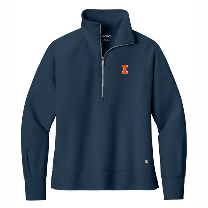 Illinois Fighting Illini Womens Plus Size Half-Zip