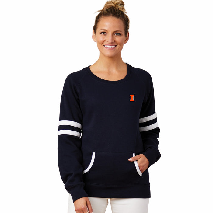 Illinois Fighting Illini Womens Plus Size Varisty Crew