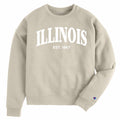Illinois Fighting Illini Women's Tan Serif Arch Crew