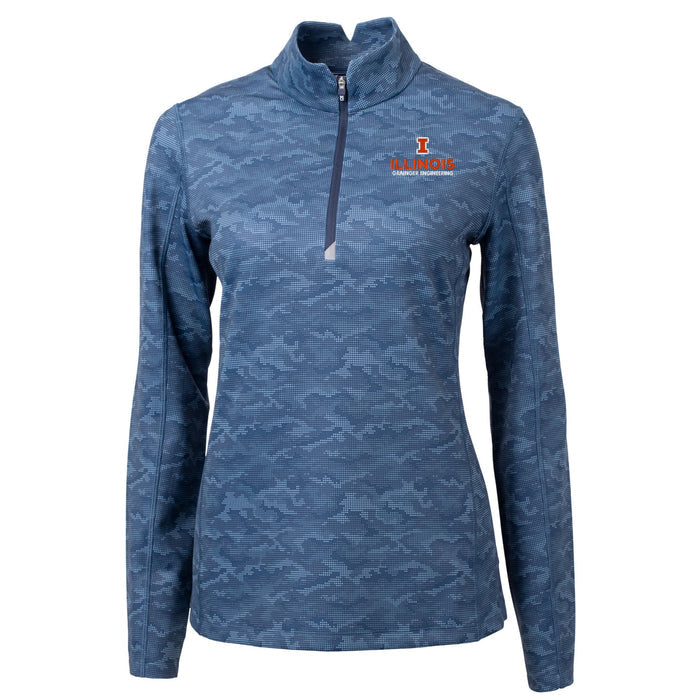 Illinois Fighting Illini Women's Traverse Camo Print Half-Zip Grainger