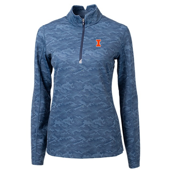 Illinois Fighting Illini Women's Traverse Camo Print Half-Zip