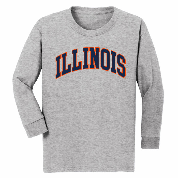 Illinois Fighting Illini Youth 2-Color Arch Long-Sleeve T-Shirt