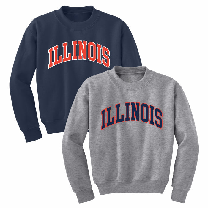 Illinois Fighting Illini Youth Two Colored Arch Crew