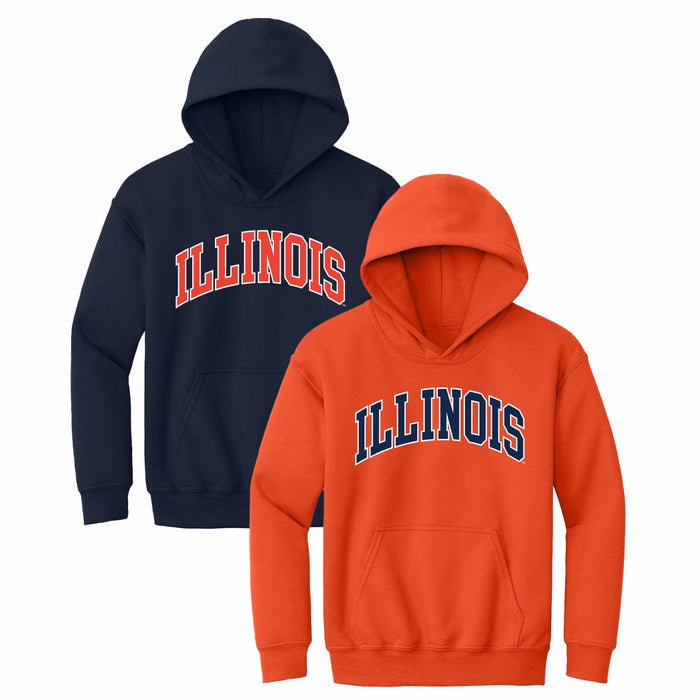 Illinois Fighting Illini Youth Two Colored Arch Hoodie