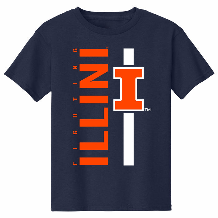 Illinois Fighting Illini Youth Vertical Block I Tee
