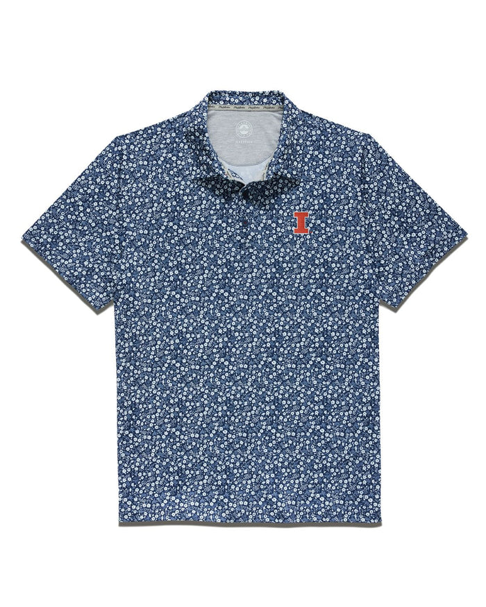 Illinois Flag & Anthem Floral Polo