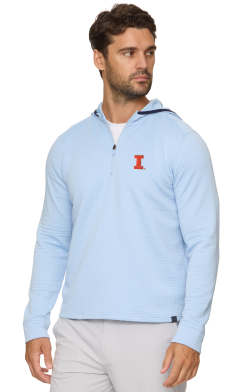 Illinois Flag & Anthem Performance Waffle Quarter Zip Hoodie