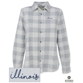 Illinois Flannel Shirt Women's Grey Plaid Script