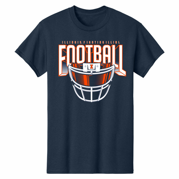 Illinois Football Facemask Short Sleeve Tee