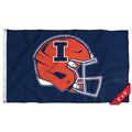 Illinois Football Helmet 3x5' Navy Flag