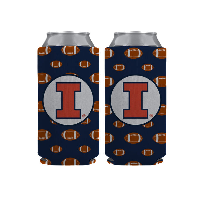 Illinois Football Print 16oz Koozie