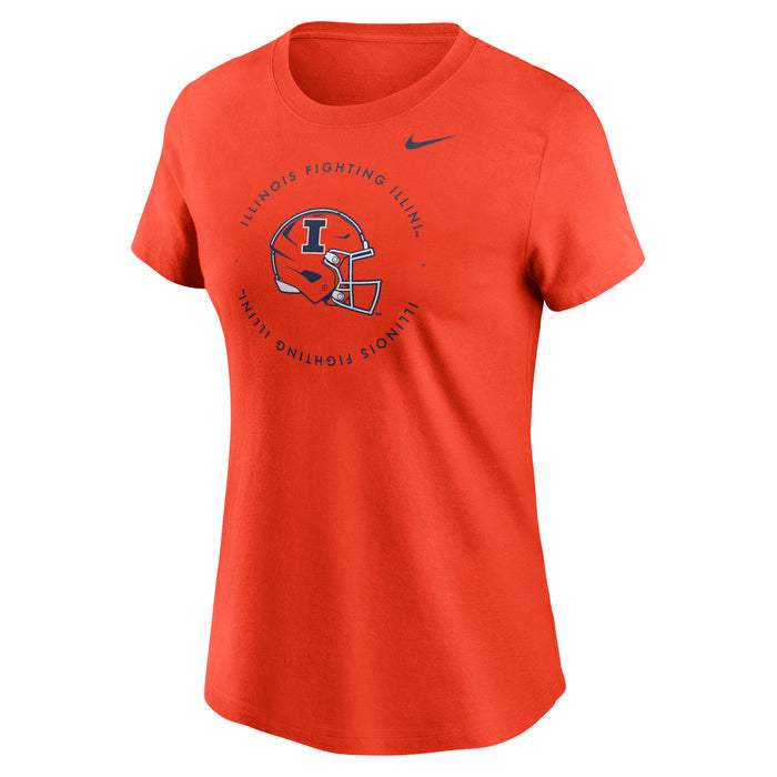 Illinois Football Shirt Women's Orange Nike Tee