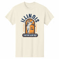 Illinois Golf Shirt Tan Arch Fighting Illini