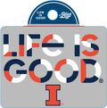 Illinois Grey Life is Good Sticker
